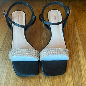 Kitten heel diamanté sandals